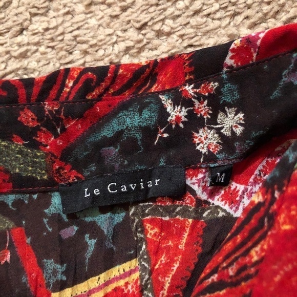 3/$25 🙌🏼  Y2K Vintage Le Caviar Pattern Button Down M - Picture 4 of 4